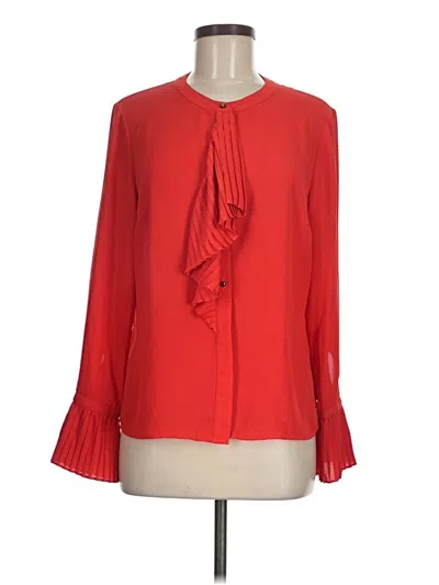 Pre-owned Eva Longoria Long Sleeve Blouse In Red
