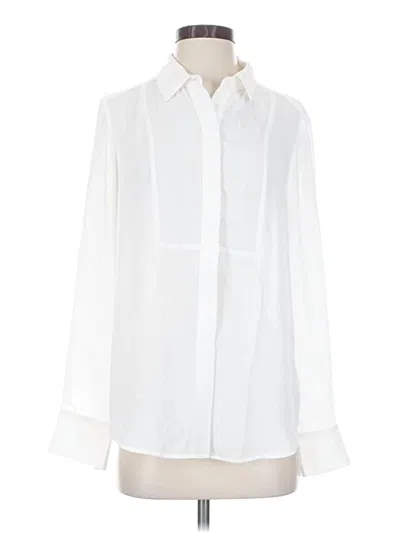 Pre-owned Eva Longoria Long Sleeve Blouse In White