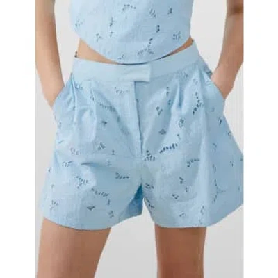 Eva Lucia French Connection- Rhodes Embroidered Shorts In Cashmere Blue 79wna