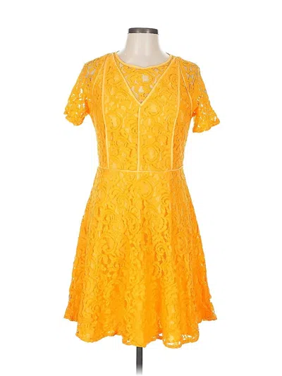 Pre-owned Eva Mendes By New York & Company Cocktail Dress In Yellow