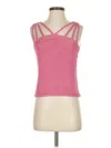 Eva Mendes By New York & Company Sleeveless Top Pink Halter Neckline Tops In Pink