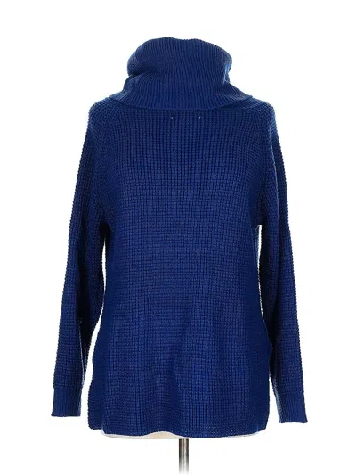 Pre-owned Eva Mendes By New York & Company Turtleneck Sweater In Blue