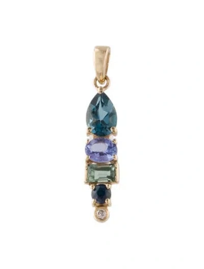 Pre-owned Eva Noga 14k Multistone Pendant