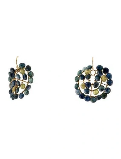 Pre-owned Eva Noga Sapphire Drop Earrings In Multi