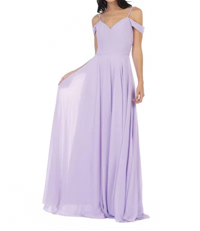 Eva Off Shoulder Maxi Dress In Lilac In Blue