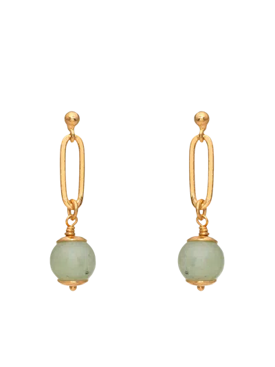 Eva Remenyi Jade Forest Green Earrings In Gold