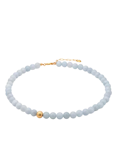 Eva Remenyi Jade Sky Blue Necklace In Gold