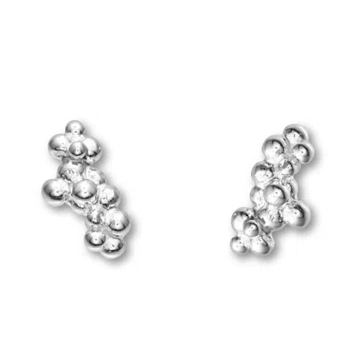 Eva Remenyi Women's Céleste Deux Caviar Stud Earrings Silver
