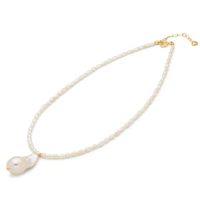 Eva Remenyi Women's Gold Baroque Pearl Necklace