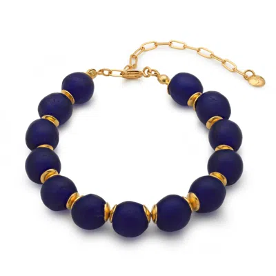 Eva Remenyi Vacation Deep Blue Bracelet In Gold/blue