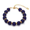 Eva Remenyi Women's Gold / Blue Vacation Deep Blue Bracelet In Multi
