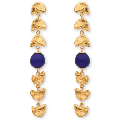 Eva Remenyi Women's Gold / Blue Vacation Sunset Earrings Gold