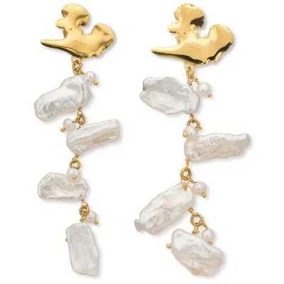Eva Remenyi Euphoria Keshi Pearl Earrings In Gold