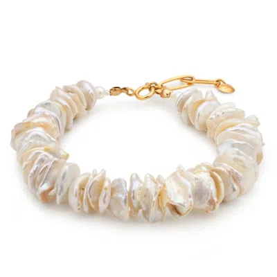Eva Remenyi Women's Gold Lagoon Pearl Bracelet