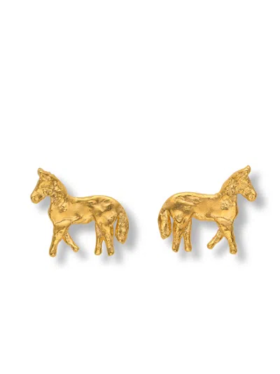 Eva Remenyi Women's Horse Earrings Gold