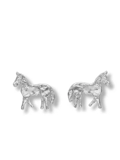 Eva Remenyi Women's Horse Earrings Silver