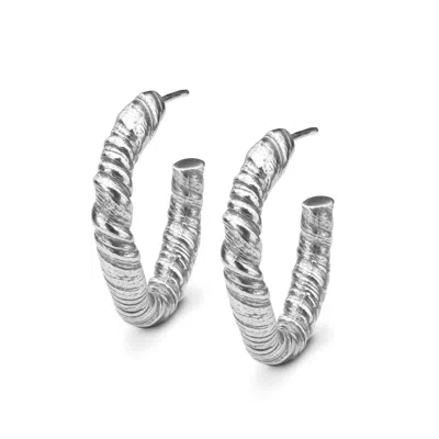 Eva Remenyi Women's Nautilus Hoop Earrings Silver