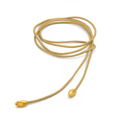 Eva Remenyi Women's Neutrals Origin Bow Sand Necklace Gold In Yellow