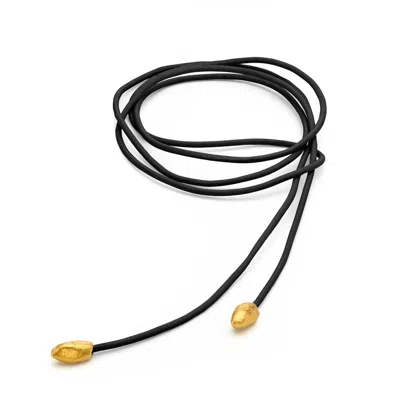 Eva Remenyi Women's Origin Bow Black Necklace Gold