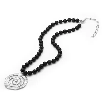 Eva Remenyi Women's Origin Onyx Necklace Silver In Black