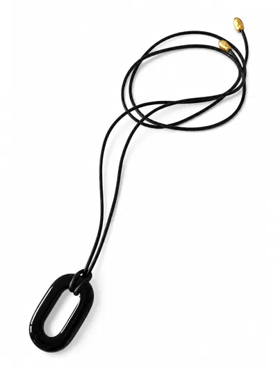 Eva Remenyi Women's Stone Loop Necklace - Black Obsidian