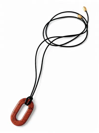 Eva Remenyi Women's Stone Loop Necklace - Red Jasper