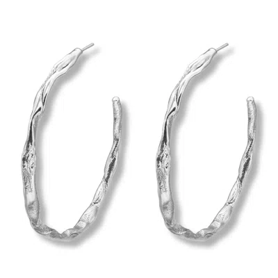 Eva Remenyi Women's Talisman Hoop Earrings Silver In Metallic