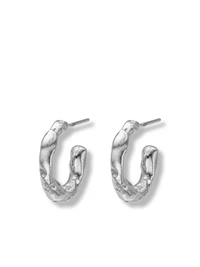 Eva Remenyi Women's Talisman Small Hoop Earrings Silver In Metallic