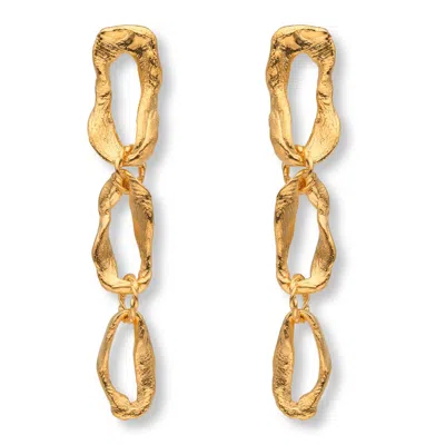 Eva Remenyi Women's Vacation Long Chain Earrings Gold In Gray