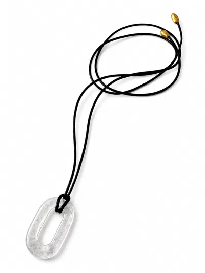 Eva Remenyi Women's White Stone Loop Necklace - Clear Quartz In Silver