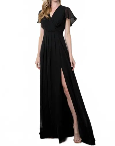 Eva V Neck Maxi Dress In Black