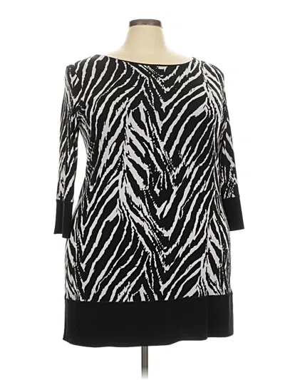 Pre-owned Eva Varro 3/4 Sleeve Blouse In Silver