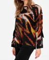 Eva Varro Slit & Tie Sleeve Easy Top In Gina In Multi