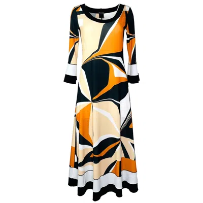 Eva Varro Women's  Three Quarter Sleeve Ruffle Dress