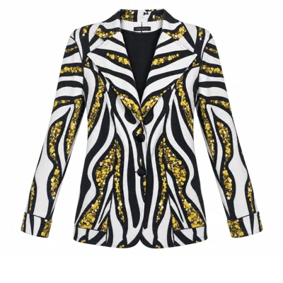 Eva Varro Women's  Two Button Lined Blazer In Multi