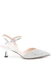 Evaluna 60mm Rhinestone-embellished Pumps In Silver