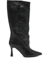 Evaluna 80mm Leather Pointed-toe Boots In Black