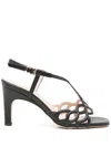 Evaluna 80mm Leather Sandals In Black