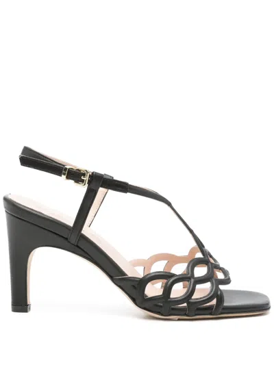 Evaluna 80mm Leather Sandals In Black