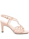 Evaluna 80mm Leather Sandals In Pink