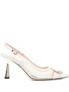 Evaluna 90mm Leather Slingback Pumps In Neutrals