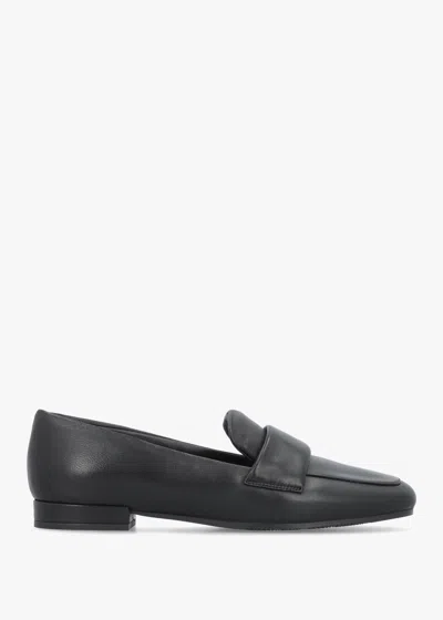 Evaluna Black Leather Loafers