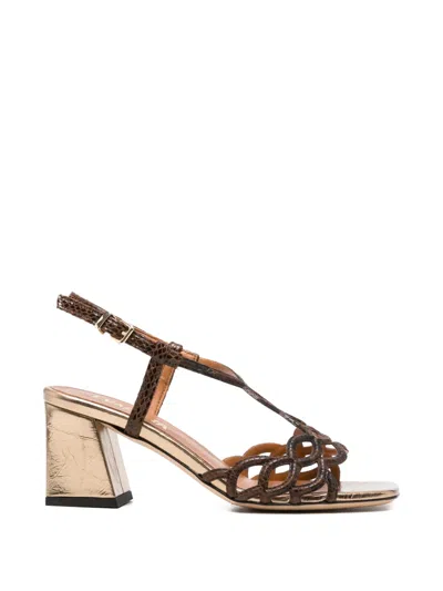 Evaluna Block-heel Sandals In Brown
