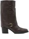 Evaluna High Heels Ankle Boots In Brown