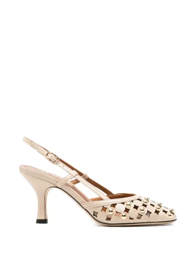 Evaluna Cut-out Heeled Pumps In Neutral