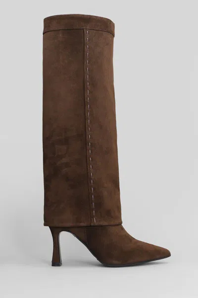 Evaluna High Heels Boots In Brown