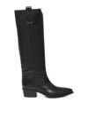 Evaluna Nashville Pointed-toe Leather Boots In Black