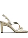 Evaluna Leather Sandals In Gold