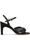 Evaluna Leather Sandals In Schwarz