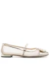 Evaluna Mesh Ballet Flats In Gold
